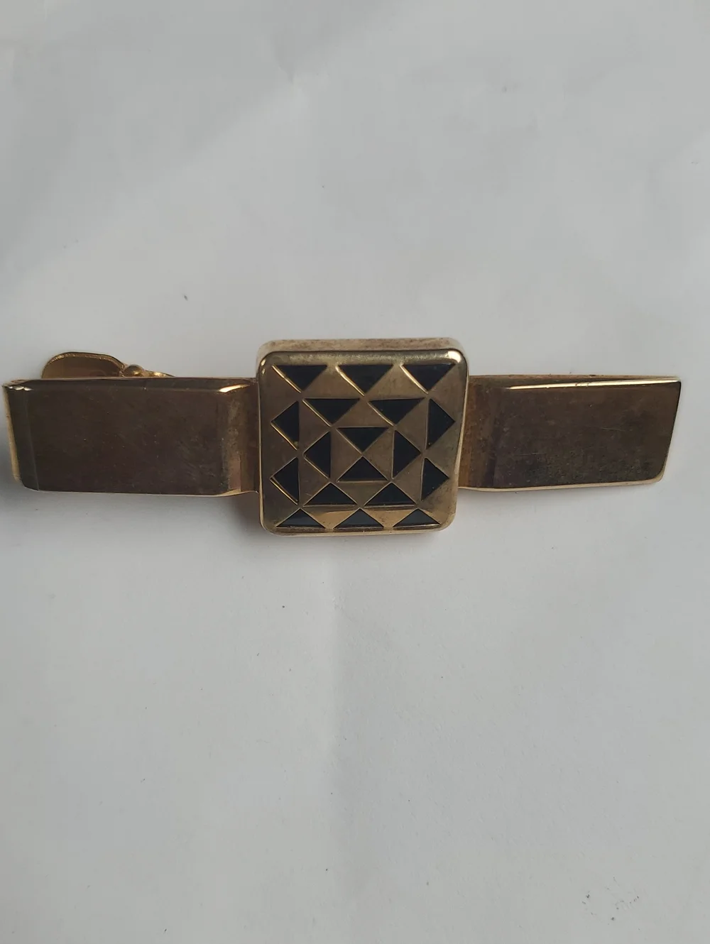 Gold-Tone Geometric Tie Bar